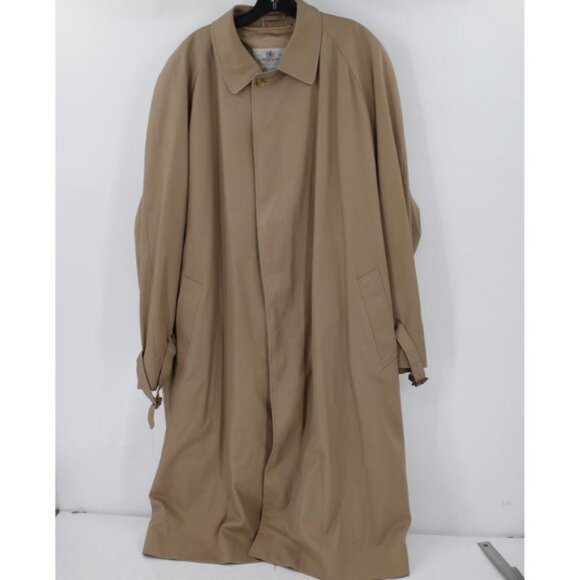 Aquascutum Trench Coat Mens Large Aqua 5 Canvas Wool Blend Removable Liner